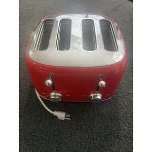 SMEG 4-Slice Retro Style Toaster [TSF03], Red Clean